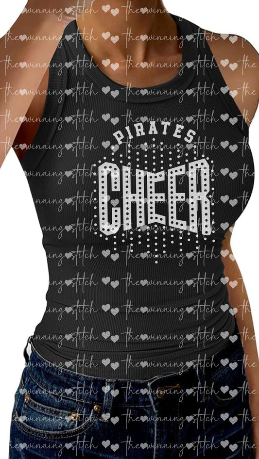 Ladies high neck fitted racerback GLITTER Tank