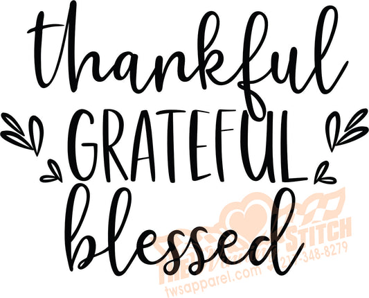 Thankful, Grateful, Blessed-Bella Canvas Crewneck Sweatshirt